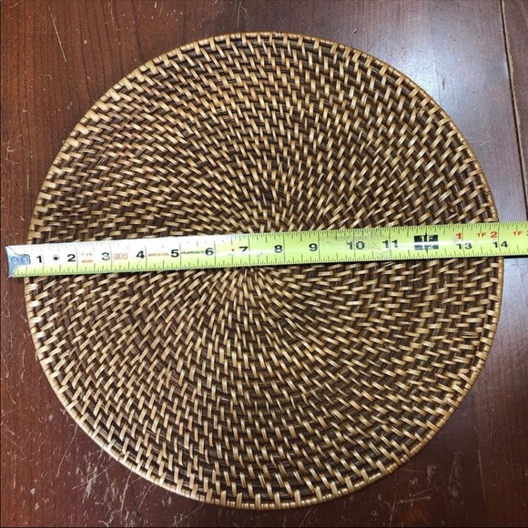 2 each Round Rattan Placemat. 14" dia. Handcrafted - Picture 5 of 5